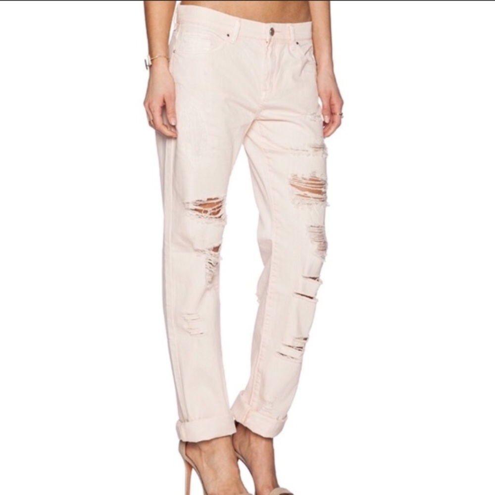 BlankNYC pink distressed ripped jeans